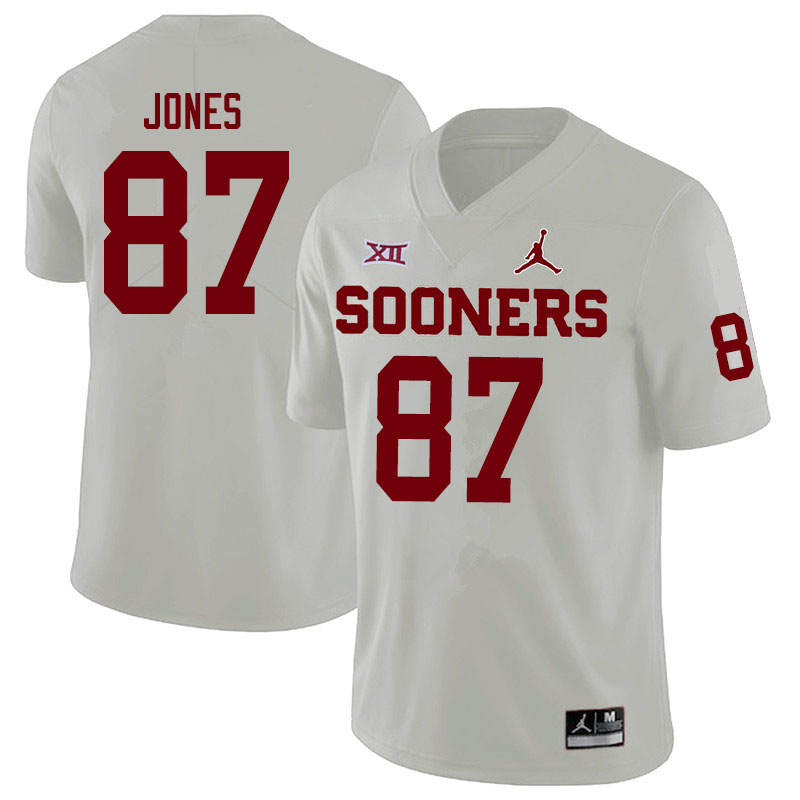 Men #87 Spencer Jones Oklahoma Sooners Jordan Brand College Football Jerseys Sale-White - Click Image to Close